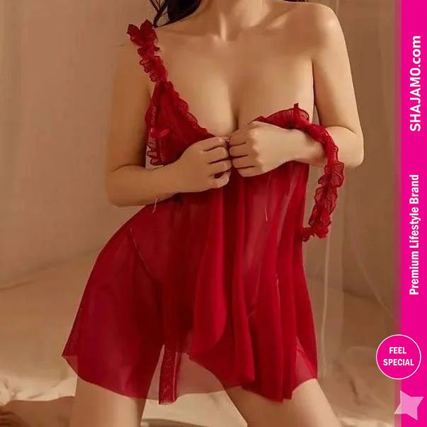 Lace Nightgown with Chest Bow & Thong