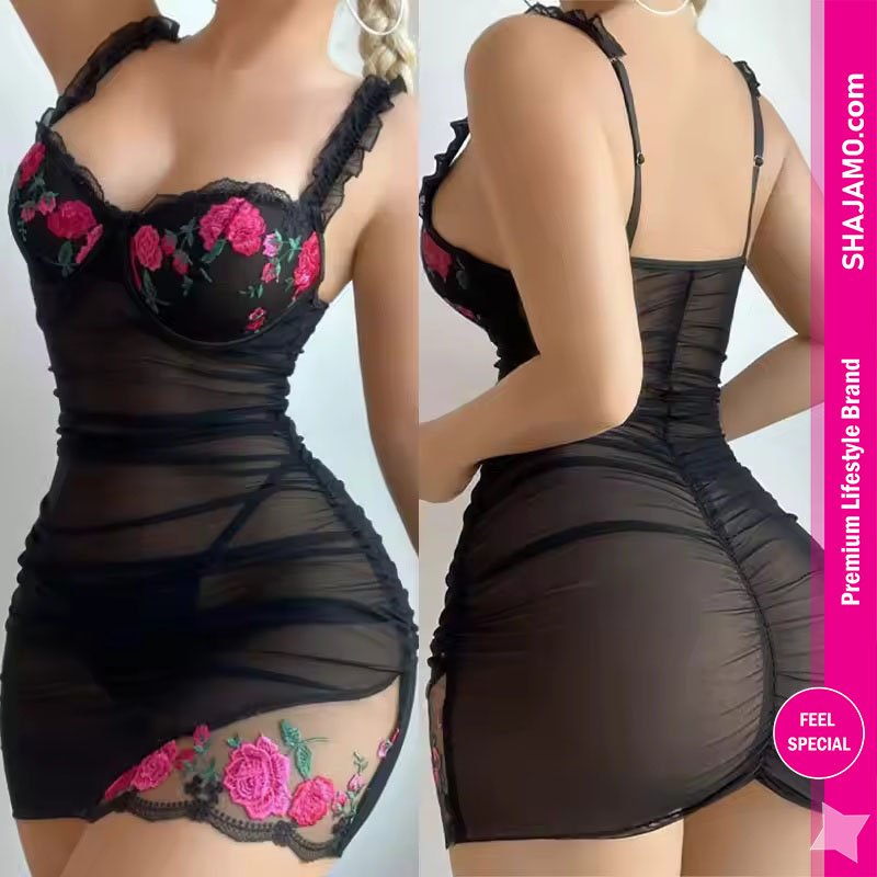 Luxury Floral Embroidered Ruched Bodycon Mini Dress – Elegant Mesh Party Wear Luxury Floral Embroidered Ruched Bodycon Mini Dress – Elegant Mesh Party Wear
