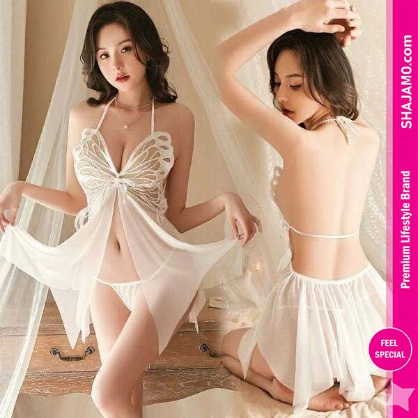 Premium Quality Butterfly Whisper Mesh Nightdressfor