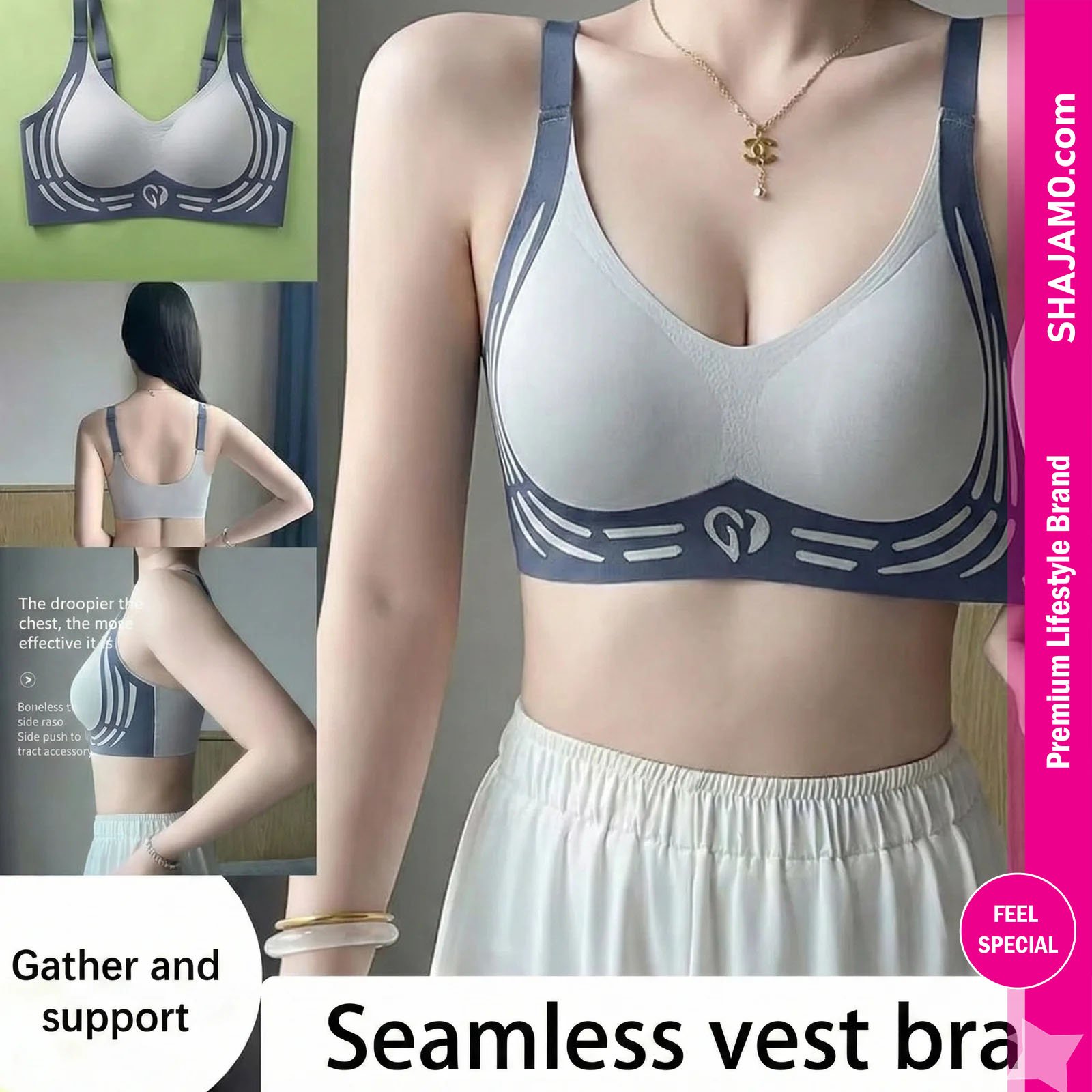Imported Comfy Seamless Push Up Vest Bra