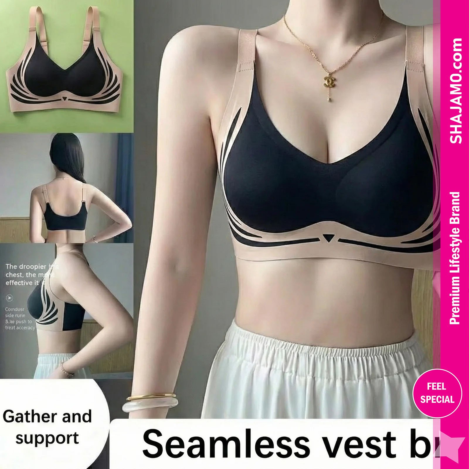 Imported Comfy Seamless Push Up Vest Bra