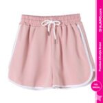 Women’s Sporty Contrast Trim Dolphin Shorts with Elastic Waistband Women’s Sporty Contrast Trim Dolphin Shorts with Elastic Waistband
