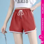 Women’s Sporty Contrast Trim Dolphin Shorts with Elastic Waistband Women’s Sporty Contrast Trim Dolphin Shorts with Elastic Waistband
