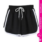 Women’s Sporty Contrast Trim Dolphin Shorts with Elastic Waistband Women’s Sporty Contrast Trim Dolphin Shorts with Elastic Waistband